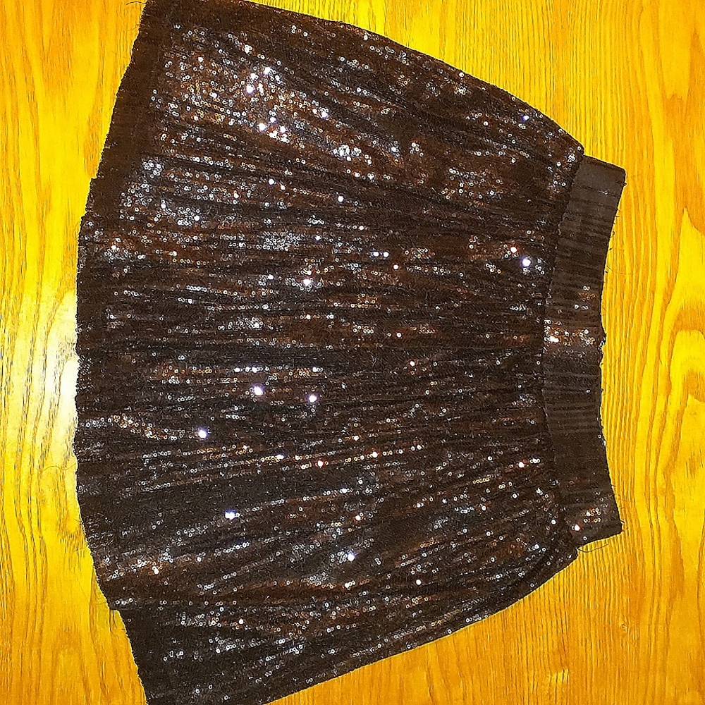Black Sequin Circle Skirt